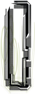 teknolojik font. l harfi