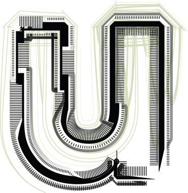 teknolojik font. harf u