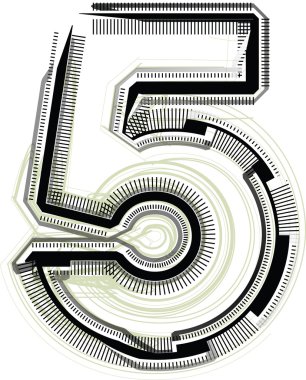 teknolojik font. Sayı 5