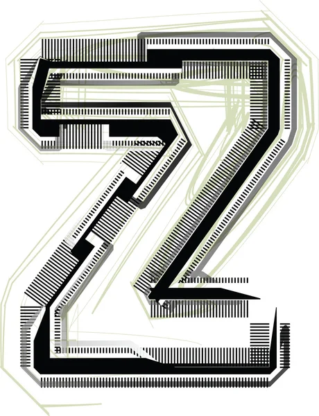 技术字体。字母 z — 图库矢量图片