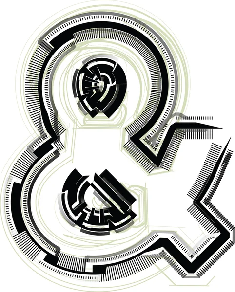 Technological font symbol — Stock Vector