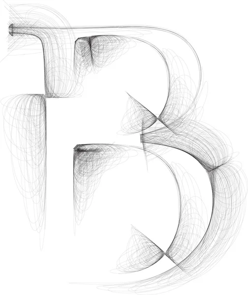 Χέρι κλήρωση γραμματοσειρά. γράμμα b. διανυσματικά εικονογράφηση — Διανυσματικό Αρχείο