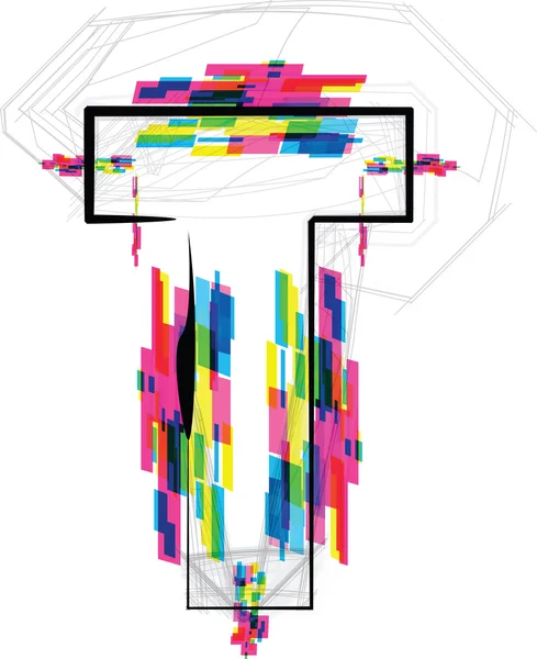 フォントの図。手紙 t. のベクトル図 — ストックベクタ