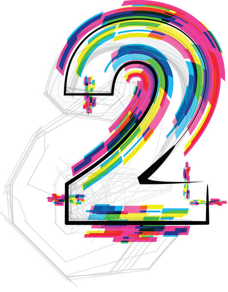 Шрифт. Номер 2. Векторная иллюстрация
