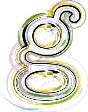 Organik font illüstrasyon. harf g