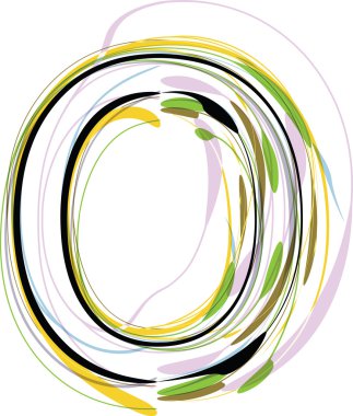 Organik font illüstrasyon. harf o