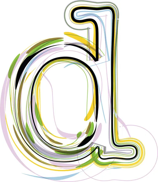 Organic Font illustration. Letter d — Stock Vector