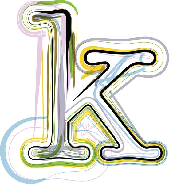 Οργανικά γραμματοσειρά εικονογράφηση. γράμμα k — Διανυσματικό Αρχείο