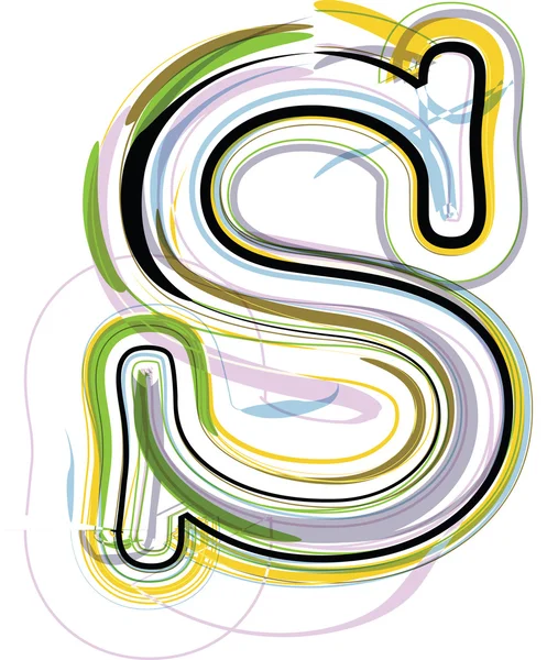 Organic Font illustration. Letter s — Stock Vector
