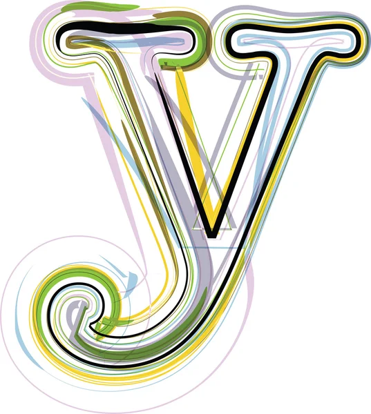 Szerves betűtípus illusztráció. y betű — Stock Vector