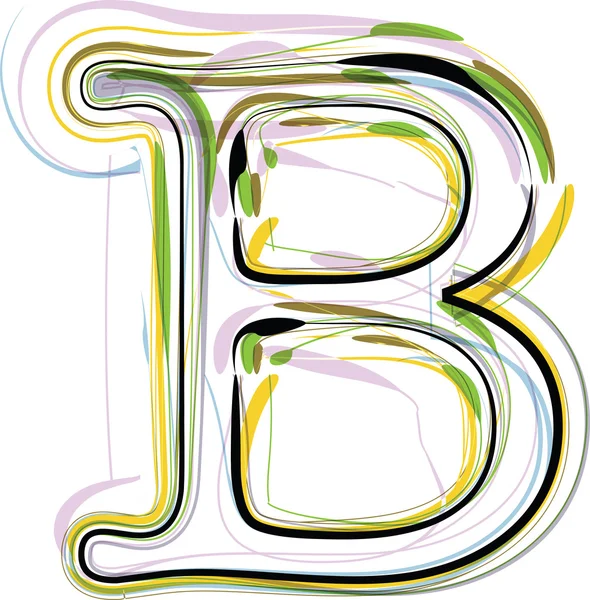 Ekologisk teckensnitt illustration. bokstaven b — Stock vektor