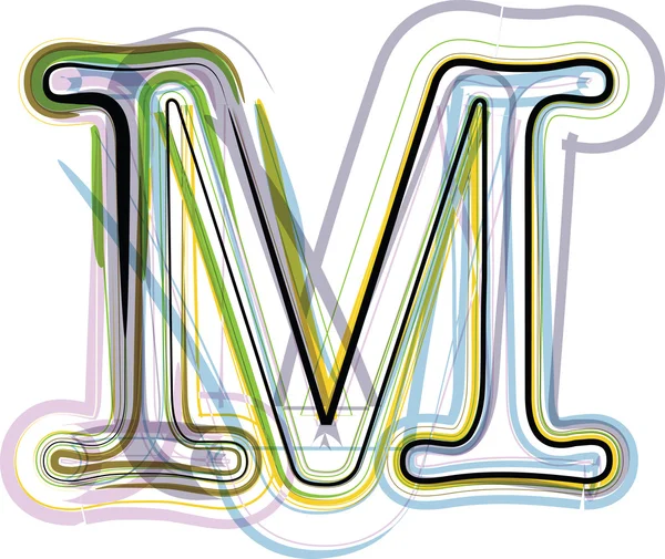 Organic Font illustration. Letter M — Stock Vector