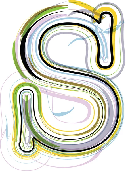Organische lettertype illustratie. brief s — Stockvector