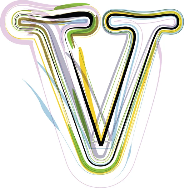 Organic Font illustration. Letter V — Stock Vector