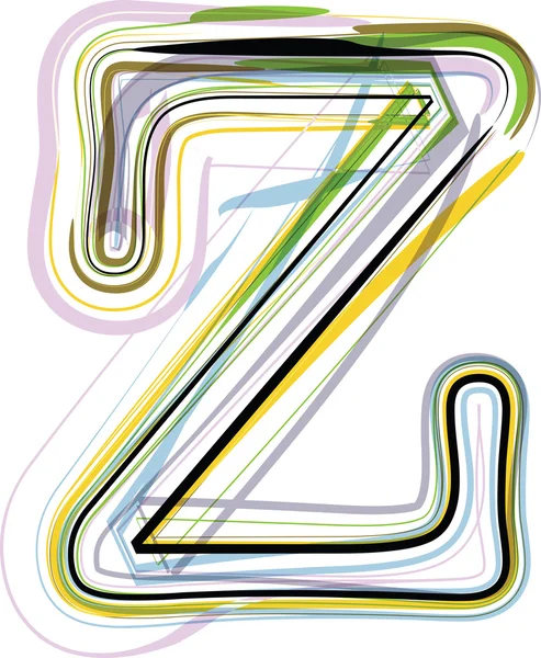 유기 글꼴 그림입니다. 문자 z — 스톡 벡터