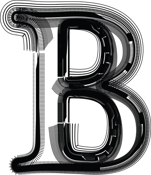 Schrift Abbildung Buchstabe b — Stockvektor