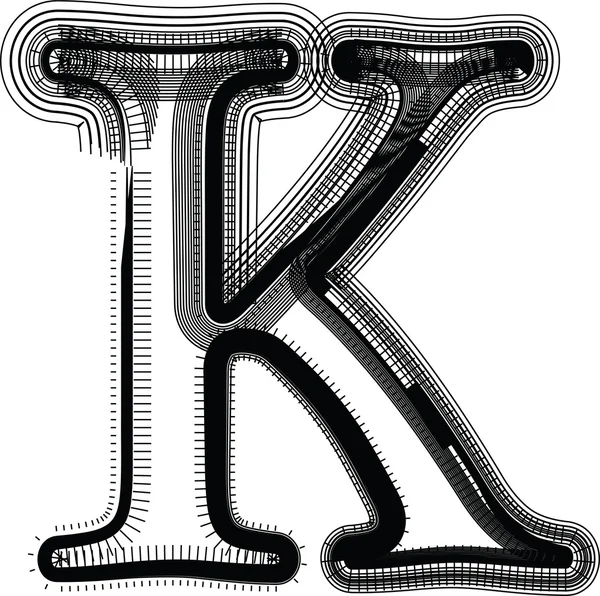 Illustration de la police LETTER K — Image vectorielle