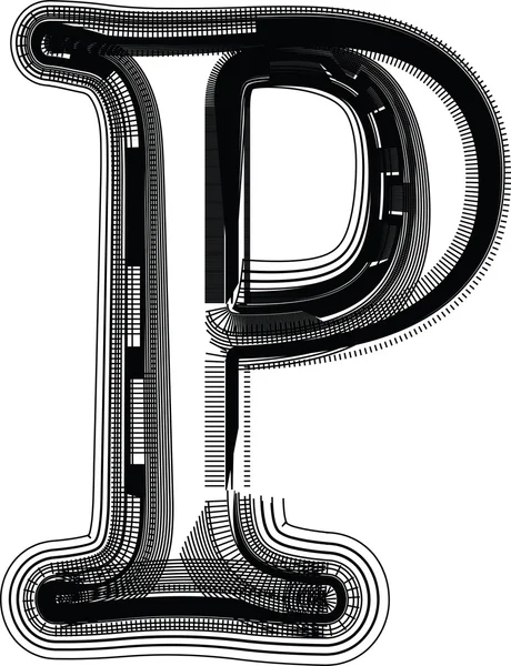 Teckensnitt illustration bokstaven p — Stock vektor