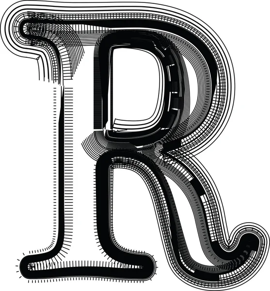 Illustrazione carattere LETTER R — Vettoriale Stock