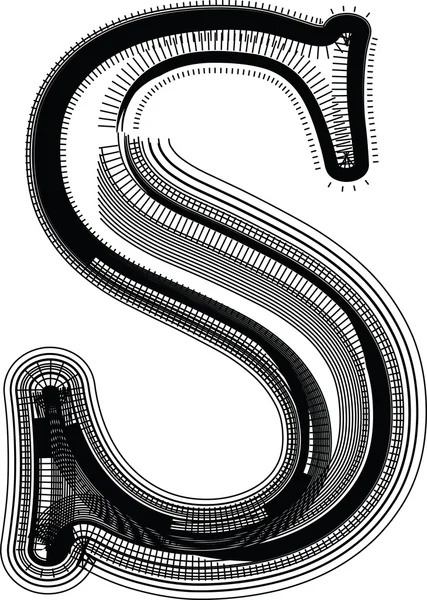 Lettertype illustratie brief s — Stockvector