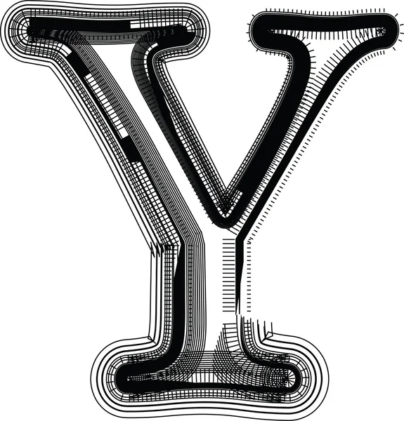 Lettertype illustratie alfabet y — Stockvector