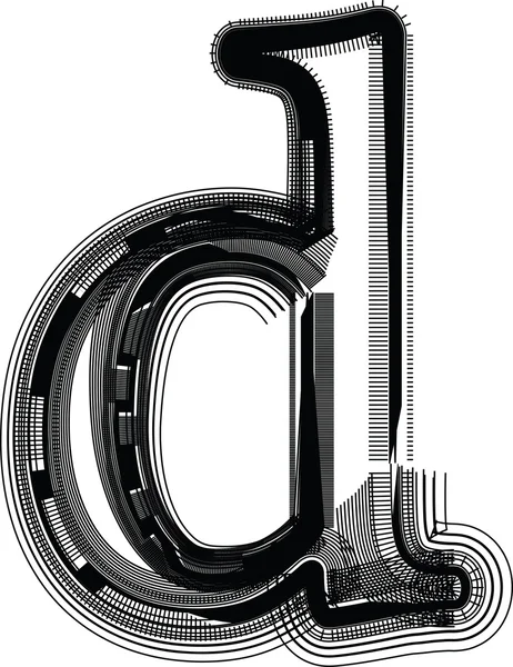 Lettertype illustratie letter d — Stockvector