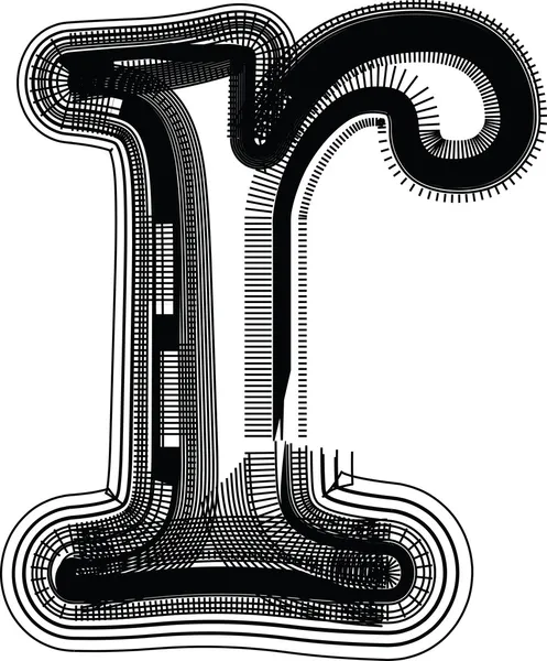 字体的插图字母 r — 图库矢量图片