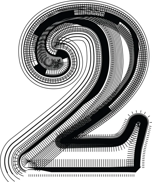 Шрифтова ілюстрація NUMBER 2 — стоковий вектор