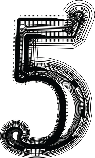 Γραμματοσειρά εικονογράφηση αριθμός 5 — Διανυσματικό Αρχείο