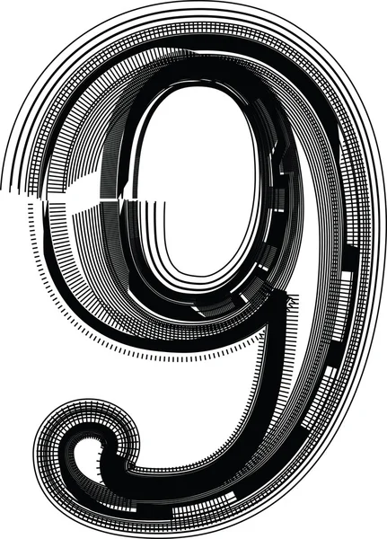 Lettertype illustratie nummer 9 — Stockvector