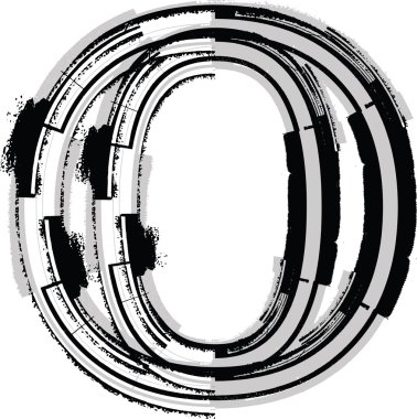 Grunge yazı tipi. O harfi