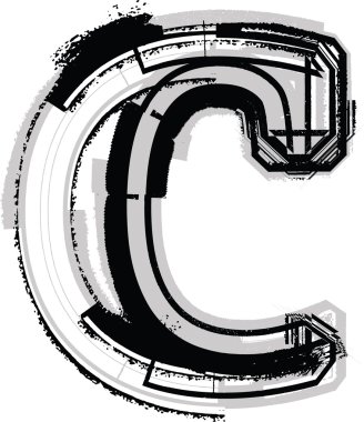Grunge font. harf c