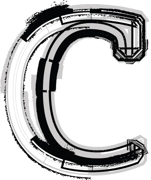 Grunge lettertype. alfabet c — Stockvector
