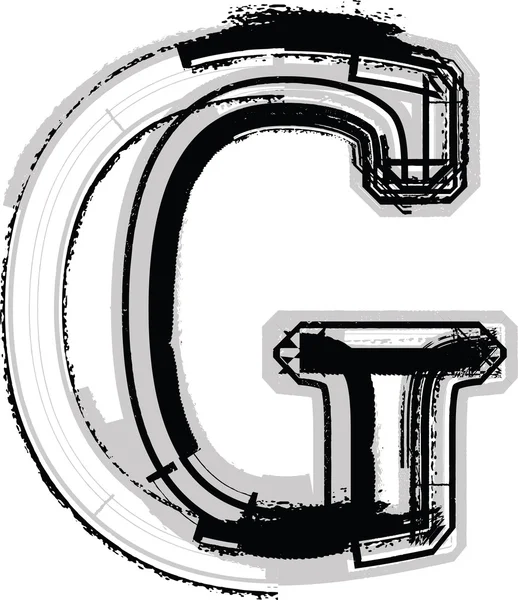 Grunge lettertype. Brief g — Stockvector