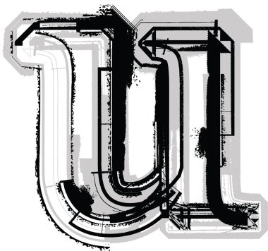 Grunge yazı tipi. Mektup.