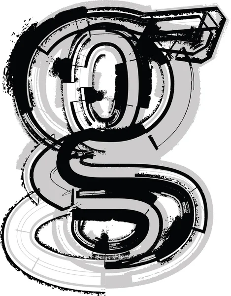 Grunge font. Písmeno g — Stockový vektor