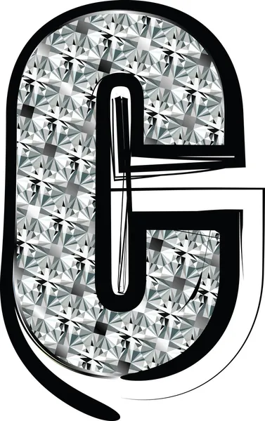 Diamantschrift Buchstabe c — Stockvektor
