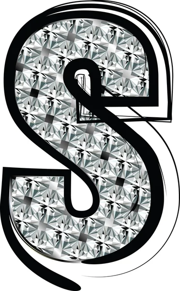 Diamond Font letter S — Stock Vector