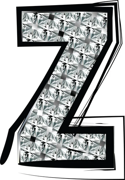 Diamond Font letra Z — Vetor de Stock