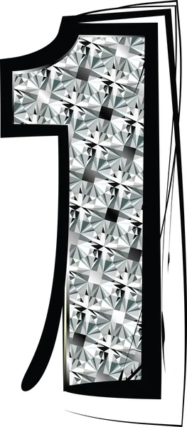 Diamond Font Numero 1 — Vettoriale Stock