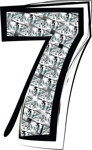 Diamond Font Number 7 — Vector de stoc