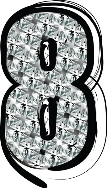 Diamond Font Number 8 — Stock Vector