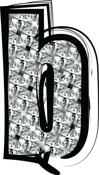 Diamant Lettre de police B — Image vectorielle