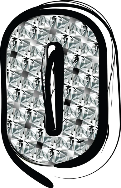 Diamond písmo písmeno o — Stockový vektor