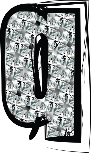 Diamant Lettre de police Q — Image vectorielle