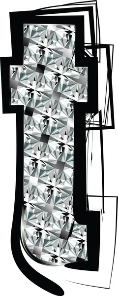 Diamant Lettre de police T — Image vectorielle