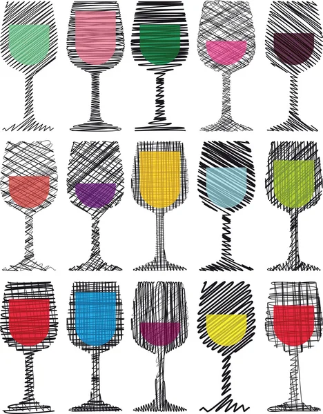 Illustration de verres à vin — Image vectorielle