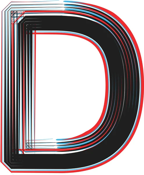 Ilustración de fuentes LETTER D — Vector de stock