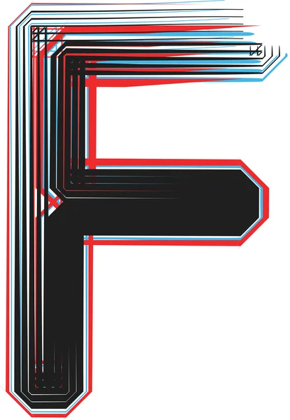 Teckensnitt illustration bokstaven f — Stock vektor