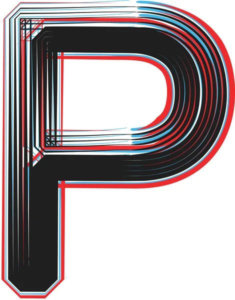 Lettertype illustratie letter p — Stockvector